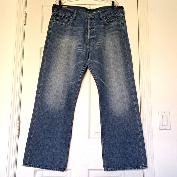 Abercrombie & Fitch 1892 Button Fly Boot Distressed Jeans Vintage 36 X 32 - Picture 5 of 12